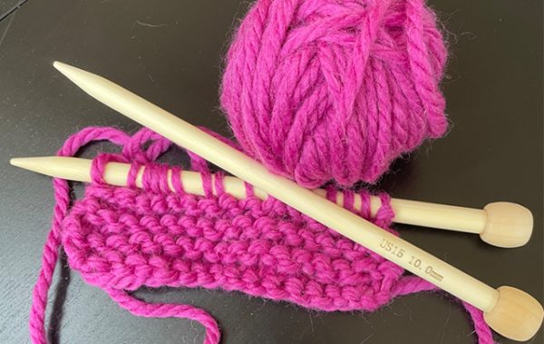 knitting with big yarn